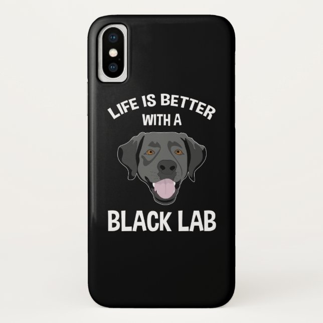 Coques Case-Mate iPhone La Vie Est Meilleure Avec Un Laboratoire Noir (Dos)
