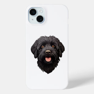 Coque iPhone 15 Mini Labradoodle Chien noir