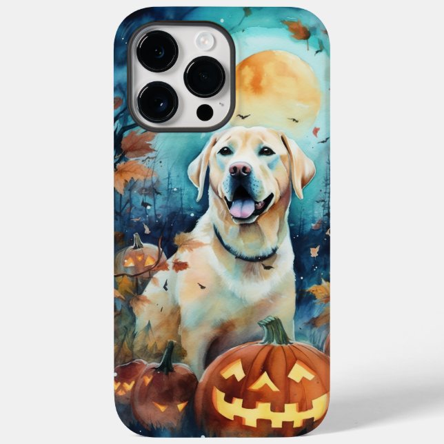 Coques Case-Mate iPhone Labrador Halloween avec la peur Citrouille (Verso)