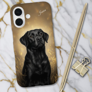 Coques iPhone 16 Labrador Retriever Lab noir Personnalisé