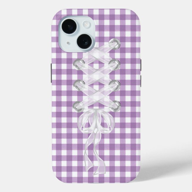 Coques Case-Mate iPhone Lacage Du Ruban Du Corset Sur En vichy (Verso)