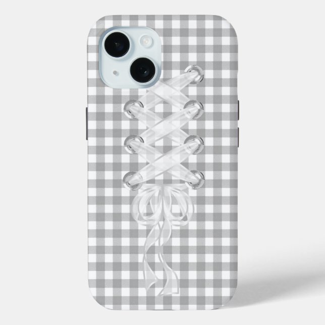 Coques Case-Mate iPhone Lacage Du Ruban Du Corset Sur En vichy (Verso)