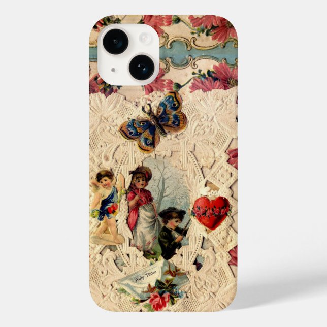 COQUES Case-Mate iPhone LACE ANTIQUE VALENTINE, CUPIDE, AMOUREUX ET BOUTTE (Verso)