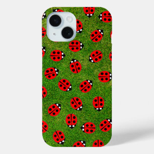 Coque Pour iPhone 15 Lady Bugs et l'herbe verte