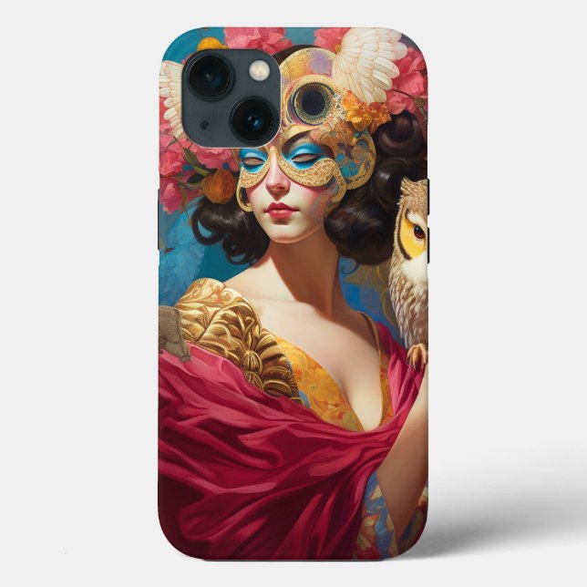 Coques Case-Mate iPhone Lady With Owl Imaginaire Art (Verso)