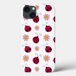 iPhone 13 Case Ladybugs et fleurs