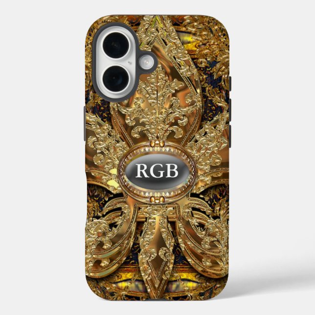 Coques Case-Mate iPhone Lafleurette Monogramme Élégante fille (Verso)