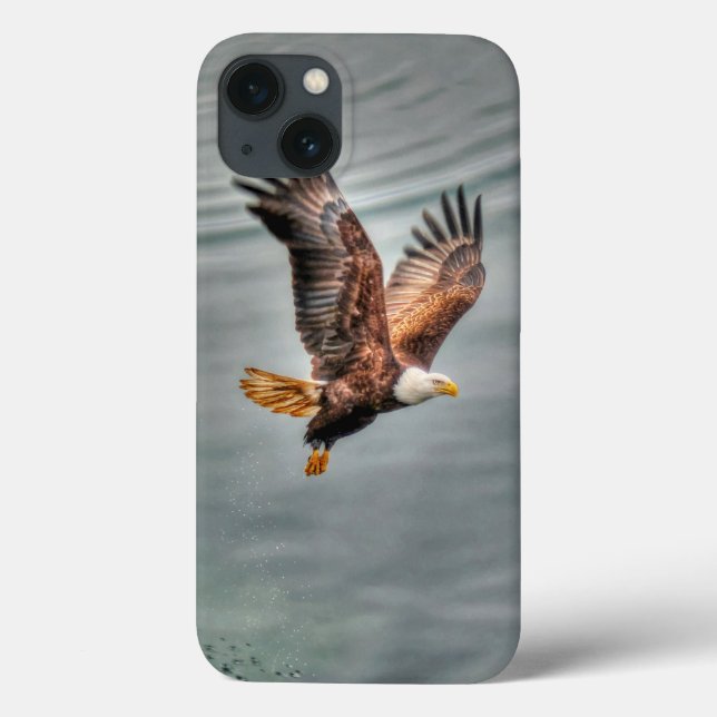 Coques Case-Mate iPhone L'aigle à tête blanche américain survole l'océan (Verso)