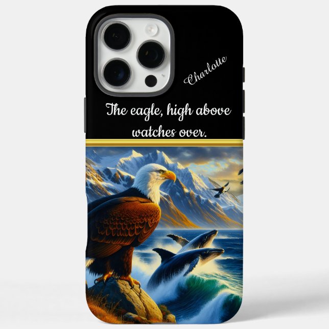 Coques Case-Mate iPhone L'aigle regarde les baleines sauter au coucher du  (Verso)