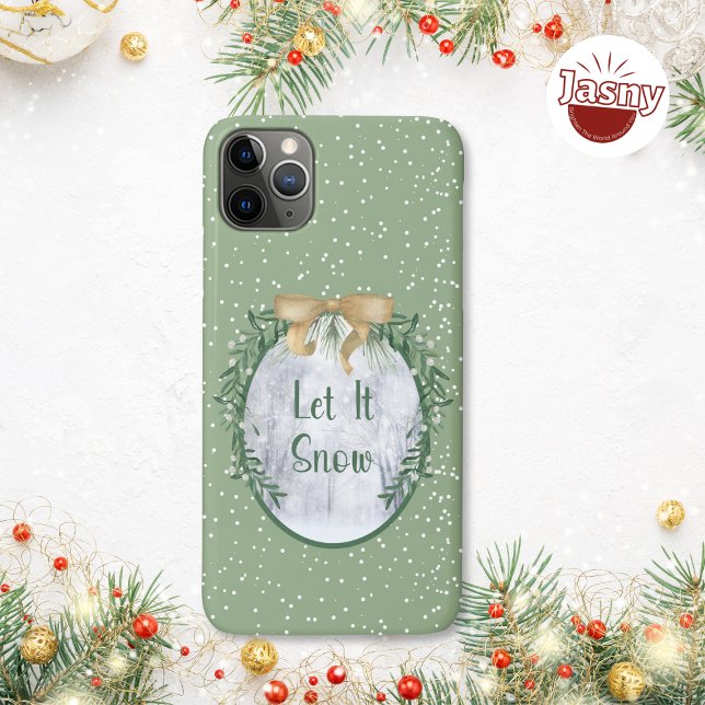Coques Case-Mate iPhone Laisser neiger la couronne de Noël (Créateur téléchargé)