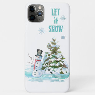 Case-Mate iPhone Case Laisser neiger Pastel Blue Christmas Tree Snowman