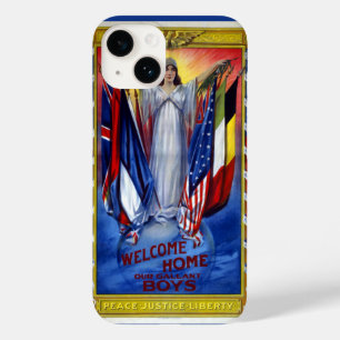 Coques Pour iPhone L'Amérique patriotique vintage, Paix Justice Liber