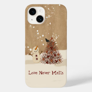 Coque Pour iPhone 14 L'amour ne fond jamais Snowman
