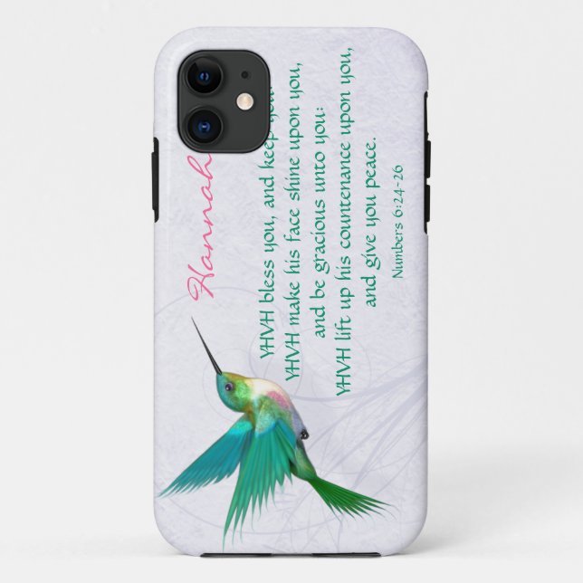 Coques Case-Mate iPhone L'anglais de colibri de bénédiction d'Aaronic (Dos)