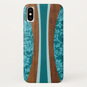 Coque iPhone X Laniakea Hawaiian Faux Wood Surboard