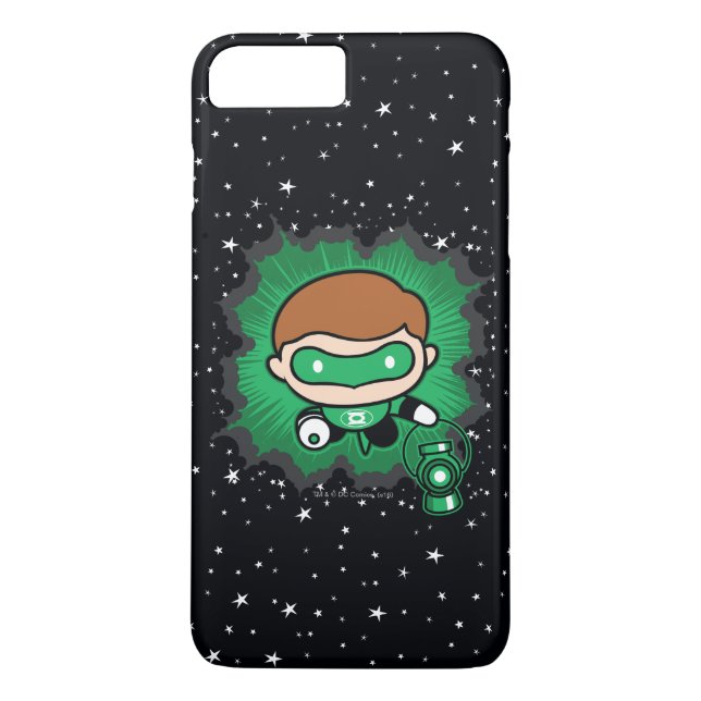 Coques Case-Mate iPhone Lanterne verte de Chibi qui traverse l'espace (Dos)