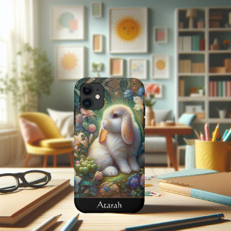 Case-Mate iPhone Case Lapin Adorable Avec Fleurs D'Aquarelle