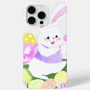 Coque iPhone 15 Pro Max lapin avec oeufs de pâques