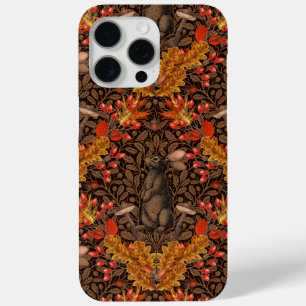 Coque iPhone 15 Pro Max Lapin d'automne sur brun
