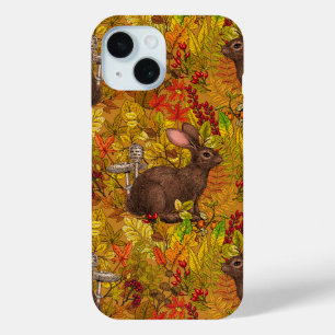 Coque Pour iPhone 15 Lapin d'automne sur ocre