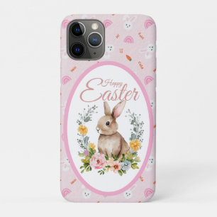 Case-Mate iPhone Case Lapin de Pâques à l'aquarelle avec couronne floral