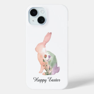 Coque Pour iPhone 15 Lapin de Pâques à l'aquarelle douce