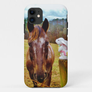 Coque Case-Mate Pour iPhone Lapin de Pâques et cheval Brown