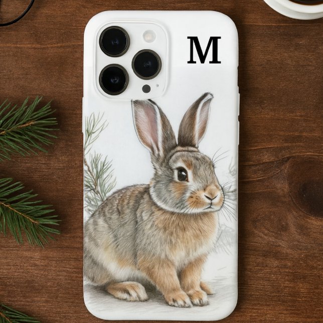 Coques Case-Mate iPhone Lapin et pin monogramme  (Créateur téléchargé)