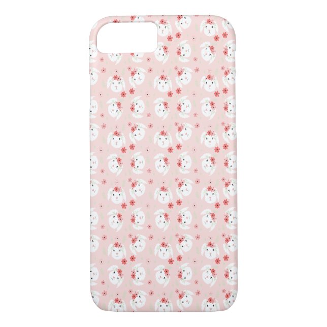 Coques Case-Mate iPhone Lapin Lapin Fleur Motif rose (Dos)