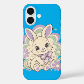 Coques iPhone 16 Lapin pastel groovy des années 70
