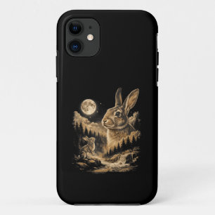 Case-Mate iPhone Case Lapin Vintage Hurleur à la Lune Art de Nuit de Lap