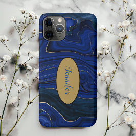 Case-Mate iPhone Case Lapis Blue Agate Tourbillons Personnalisé