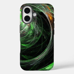 Coques iPhone 16 L'art Abstrait vert du monde entier