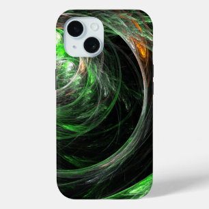 Coque Pour iPhone 15 L'art Abstrait vert du monde entier