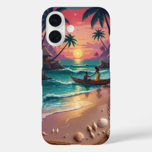 Coques iPhone 16 L'art côtier de Twilight Parting