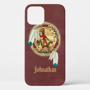 Coque iPhone 12 L'art populaire amérindien guerrier