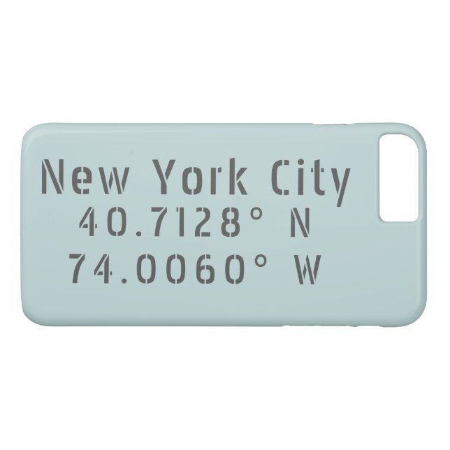 Coques Case-Mate iPhone Latitude et Longitude de New York (Dos (Horizontal))