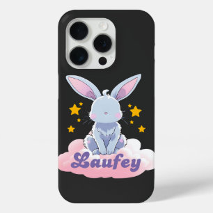 Coque iPhone 15 Pro "Laufey Bunny sur un nuage aux étoiles - Joli desi