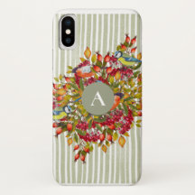 L'automne laisse Berries Birds Botanical Personnal