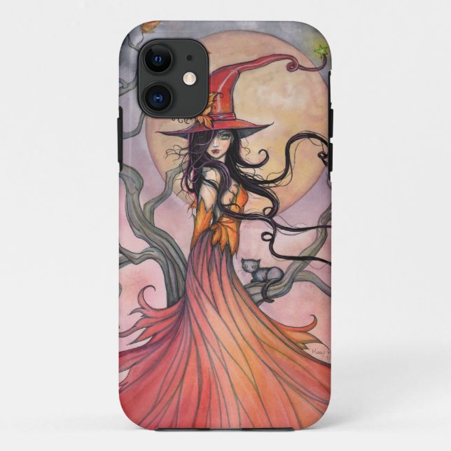 Coques Case-Mate iPhone L'automne magique sorcière et Imaginaire de chats  (Dos)