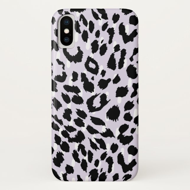 Coques Case-Mate iPhone Lavande chic et Poster de animal noir avec points (Dos)
