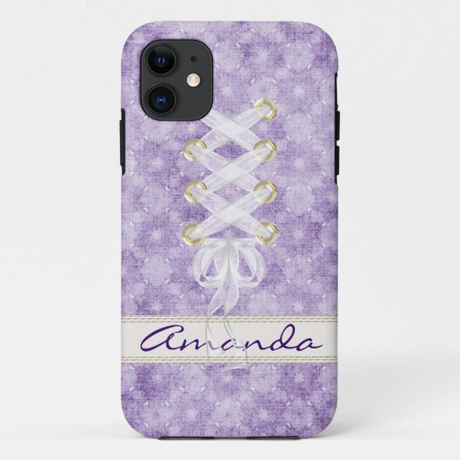 Coques Case-Mate iPhone Lavande florale avec ruban (Dos)