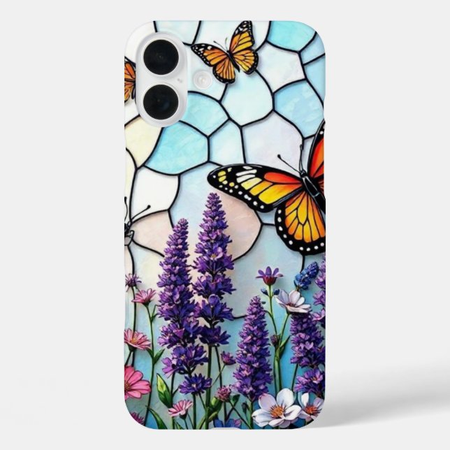 Coques Case-Mate iPhone Lavandre calmante et papillons Verre tendu (Verso)