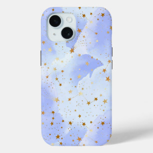 Coque Pour iPhone 15 Lavendar Golden Star Motif