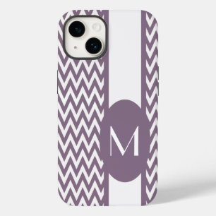 Coques Pour iPhone Lavender Elegant Chevron Design avec monogramme