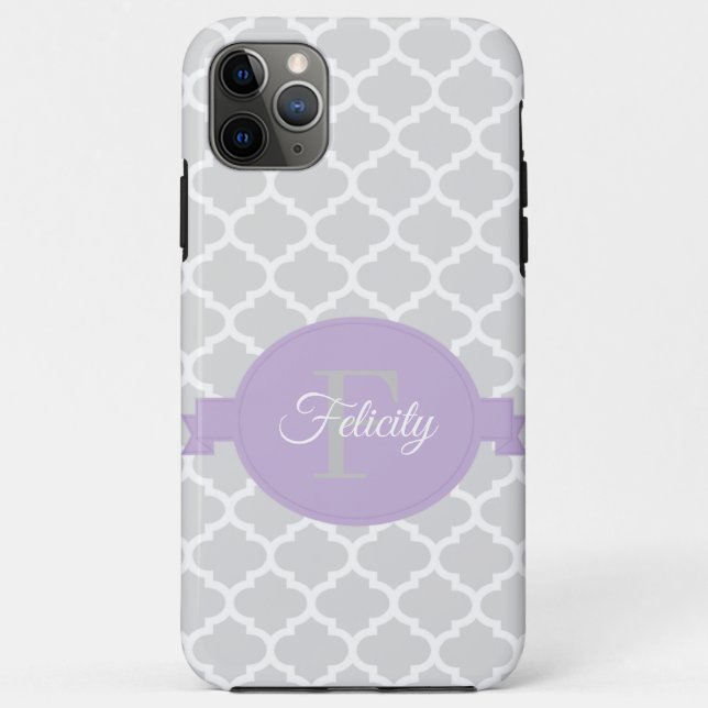 Coques Case-Mate iPhone Lavender Quatrefoil Personnalisé (Dos)