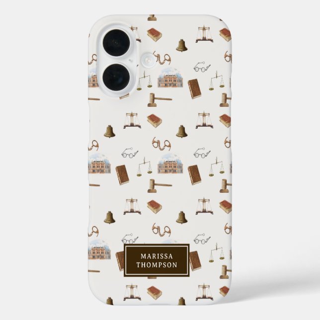 Coques Case-Mate iPhone Law Scales Gavel Juridique Antique Motif (Verso)
