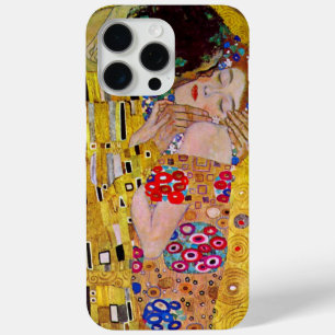 Coque iPhone 15 Pro Max Le baiser de Gustav Klimt, Art Nouveau Vintage