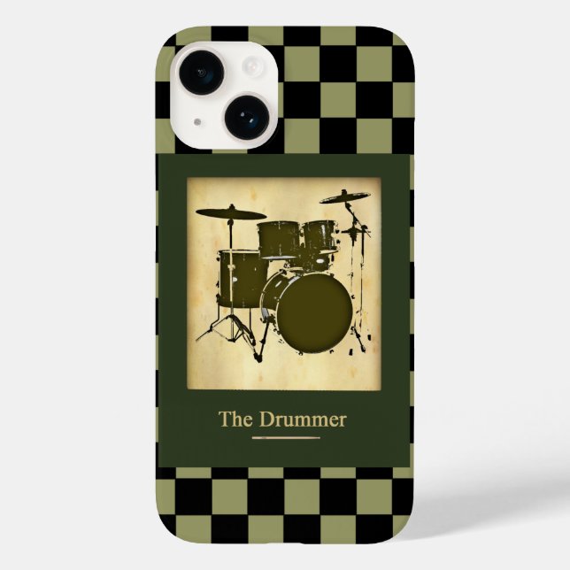 Coques Case-Mate iPhone le batteur ~ motif d'échecs (Verso)