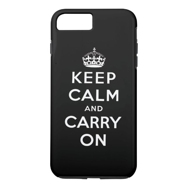 Coques Case-Mate iPhone Le blanc noir gardent le calme et continuent (Dos)